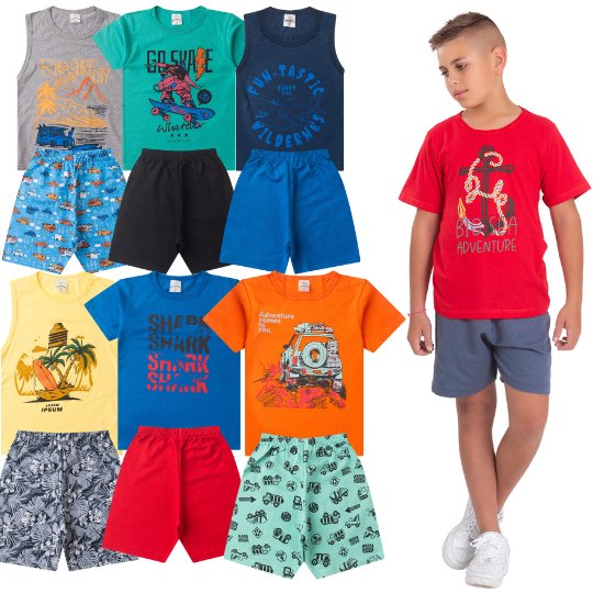 Kit Roupa Infantil Menino Verão 12 Peças Conjunto Masculino