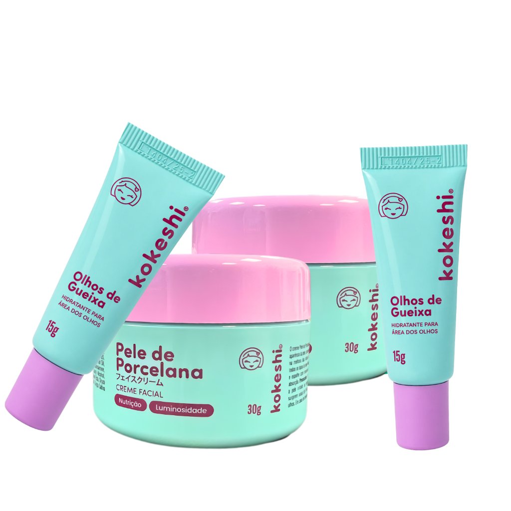 Super Kit Renovadores Faciais Kokeshi com Olhos de Gueixa