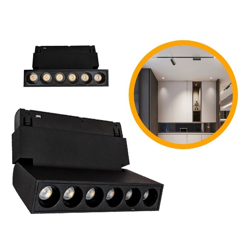 Luminária LED Pontual 10W Articulada para Trilho Magnético