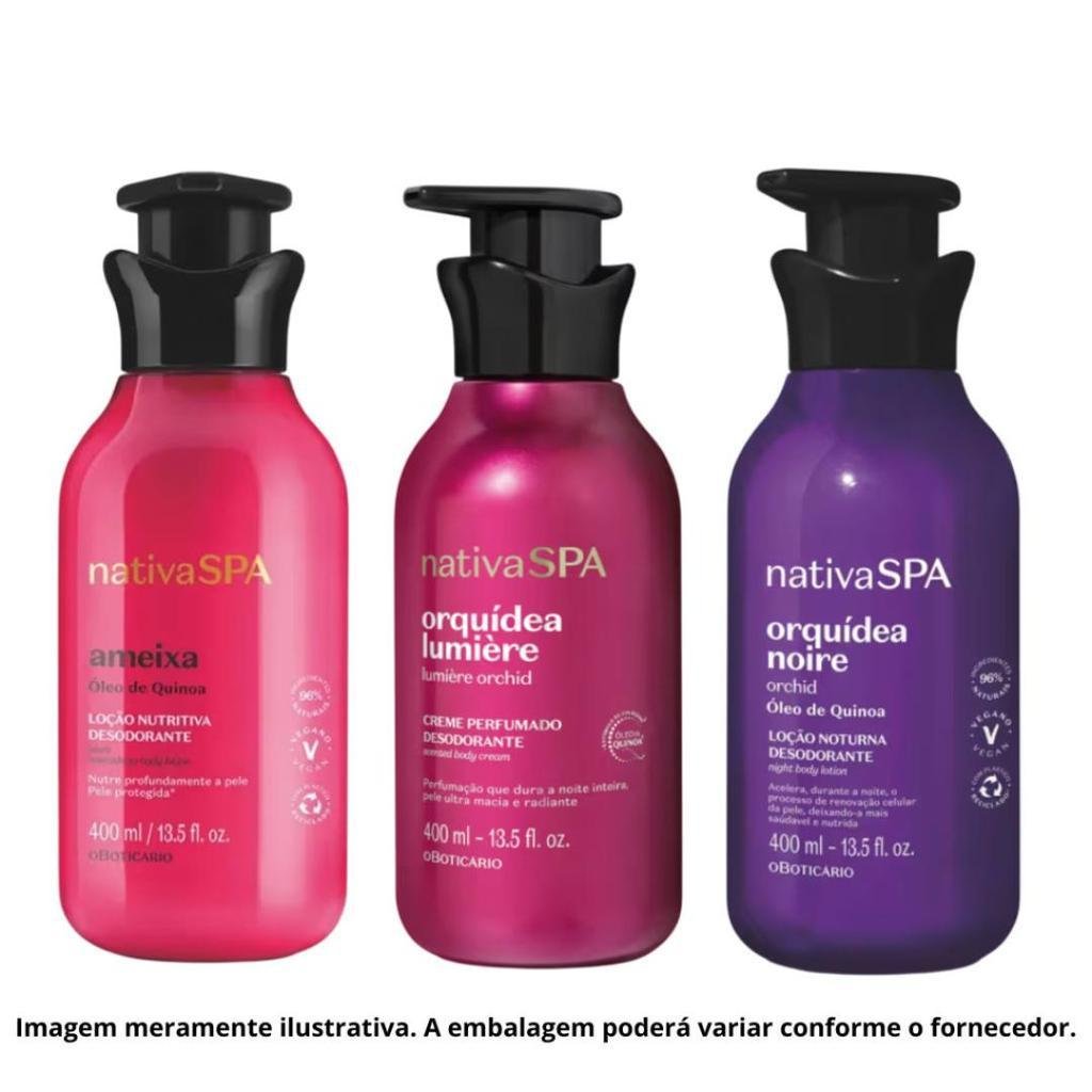 Kit Triplo Hidratação Corporal Nativa Spa 400ml